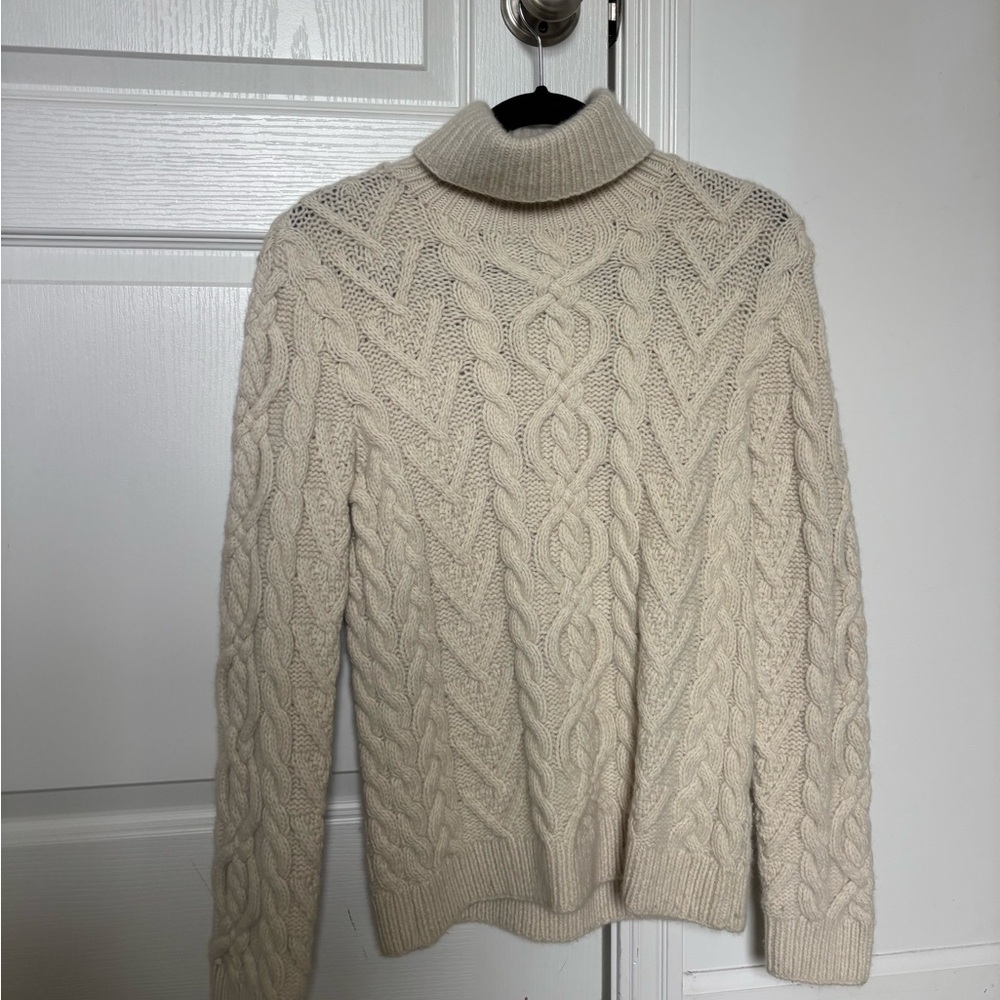Ralph Lauren Cream Cable Knit Turtleneck Sweater